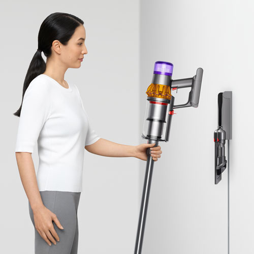 Image 10 of 12.. Dyson V15 Detect Extra Cordless Stick Vacuum - Yellow/Nickel - Only At Best Buy