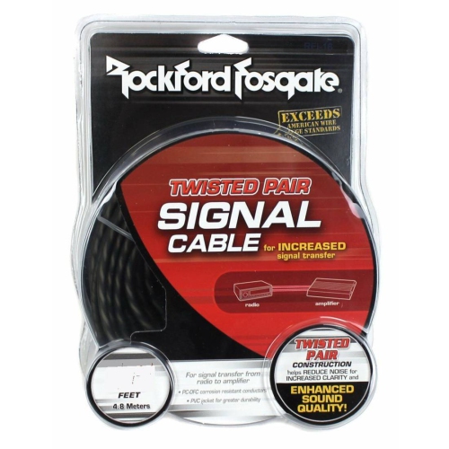 Rockford Fosgate RFI-20 20 Feet Twisted 2 Channel RCA Car Audio Signal Cable