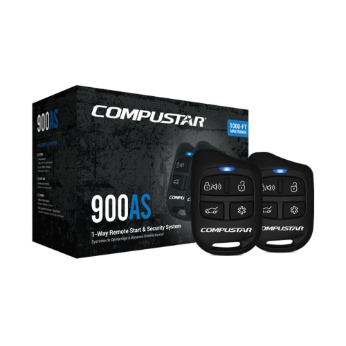 Compustar CS-900AS 1000' FT Max Keyless Entry 1-Way Remotes and Car Alarm Bundle