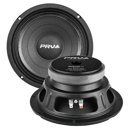 PRV Audio 8MB450 V2 8" 450W Program Power 8-Ohms Car Audio Midbass Loudspeaker