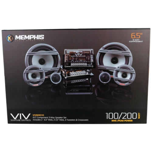 Memphis Audio VIV603CV2 6.5" 3-Way 160W Max 2-Ohms Car Component Speaker System