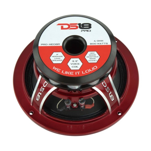 DS18 – haut-parleur de voiture moyen magnétique à anneaux en néodyme PRO-NEO8R 800 W Max 4 ohms 8 po