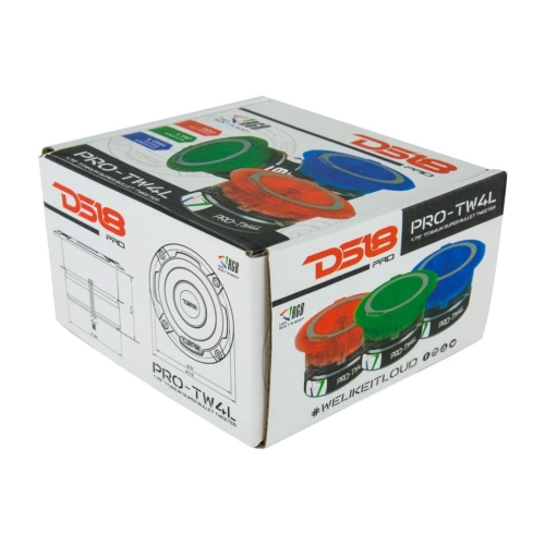 DS18 PRO-TW4L 1.75" 600W Max 4-Ohm Titanium Super Bullet Tweeter w/ RGB LED