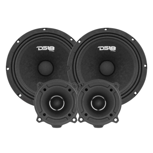 DS18  Pro-Gm8.4Pk 580 Watts Max 4 Ohm 8" Midrange Car Audio Speaker Package With Super Tweeters