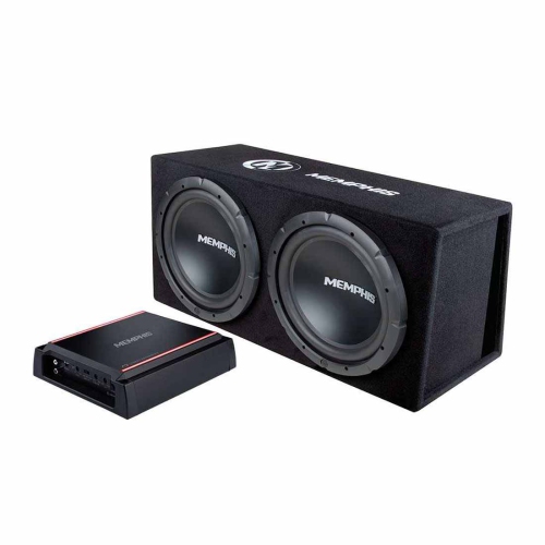 MEMPHIS  Srxe212Vp Dual 12" Ported 1000W Max Subwoofer W/ Amp Bass System Package