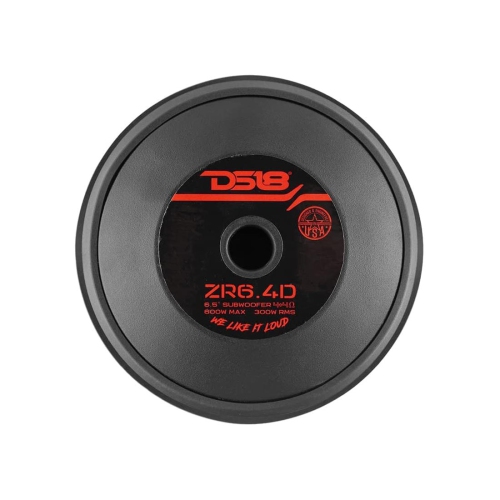 DS18 ZR6.4D 6.5" 600W Max Dual 4-Ohm Voice Coil DVC Stereo Car Audio Subwoofer