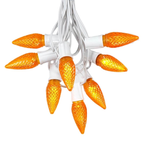 NOVELTY LIGHTS LLC  25 Foot C9 Led Outdoor Lighting Patio Christmas String Light Set Wire, 25 Bulbs In White