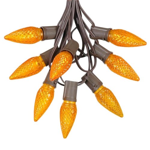 NOVELTY LIGHTS LLC  25 Foot C9 Led Outdoor Lighting Patio Christmas String Light Set Wire, 25 Bulbs In Brown
