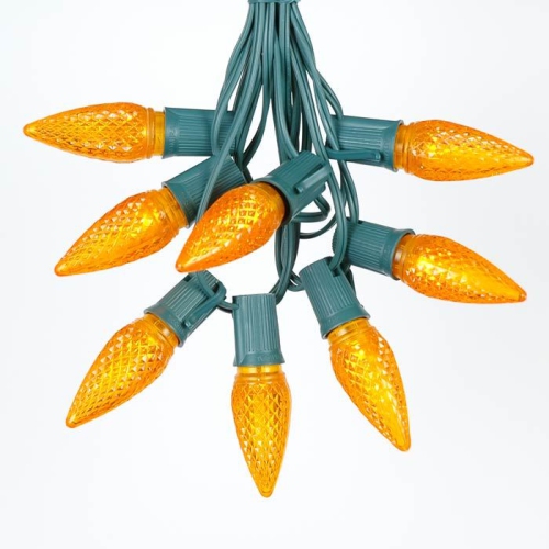 NOVELTY LIGHTS LLC  25 Foot C9 Led Outdoor Lighting Patio Christmas String Light Set Wire, 25 Bulbs In Green