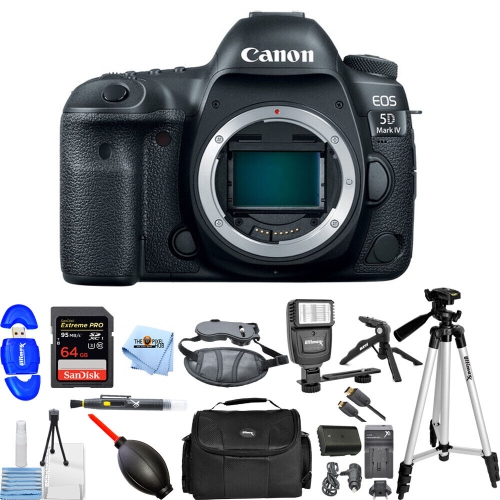 Ensemble avec appareil photo reflex numérique EOS 5D Mark IV de 4K Mpx de Canon et flash 64GB Pro 1483C002