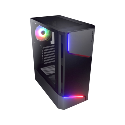 Cougar MX360 RGB PC boîtier de jeu tour moyenne|Mini ITX/microATX/ATX|ventilateur ARGB préinstallé 1x 120&nbsp;mm arrière|panneau latéral gauche en v