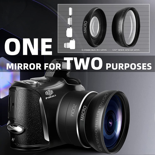 Digital Camera 4K 48MP Vlogging Camera for Photography with 2 Batteries,32GB SD Card, 16x Digital Zoom, 3.0 inch Screen,Compact Camera for Beginners