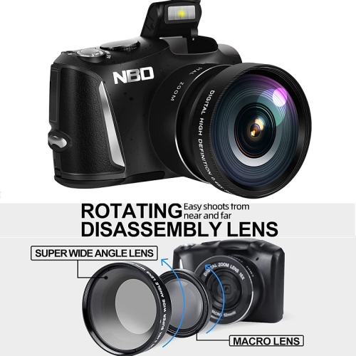 Digital Camera 4K 48MP Vlogging Camera for Photography with 2 Batteries,32GB SD Card, 16x Digital Zoom, 3.0 inch Screen,Compact Camera for Beginners