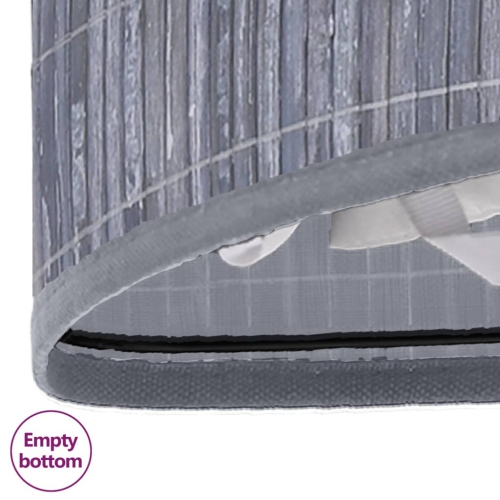 vidaXL Bamboo Corner Laundry Basket Grey 60 L