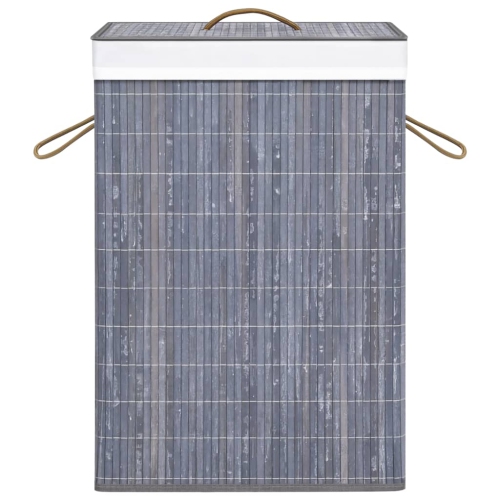 vidaXL Bamboo Laundry Basket Grey