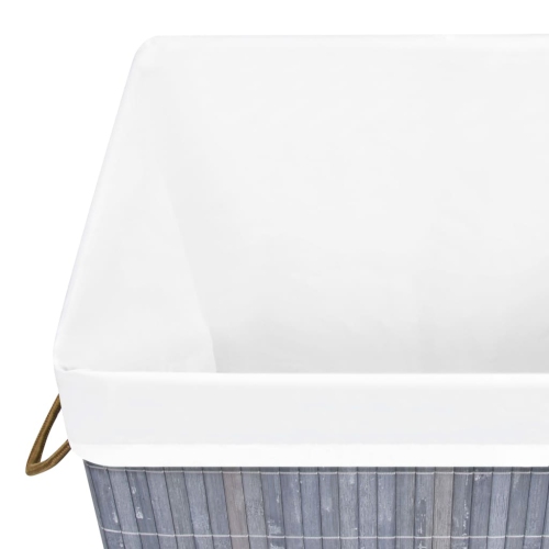 vidaXL Bamboo Laundry Basket Grey