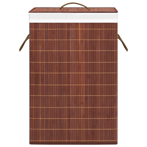 Panier à linge en bambou de vidaXL, brun, 72 L
