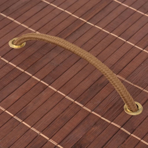 Poubelle rectangulaire en bambou de vidaXL, brun