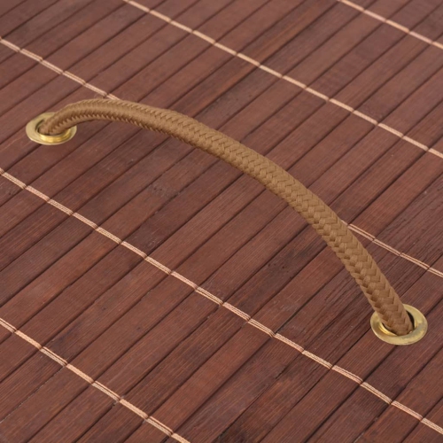 Corbeille à linge ovale en bambou vidaXL, brun