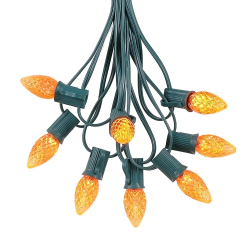 NOVELTY LIGHTS LLC  Novelty Lights 25 Foot C7 Led Outdoor Lighting Patio Christmas String Lights Wire, 25 Bulbs In Green