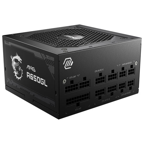 MSI Mag 80 Plus A650GL 650-Watt ATX Modular Power Supply