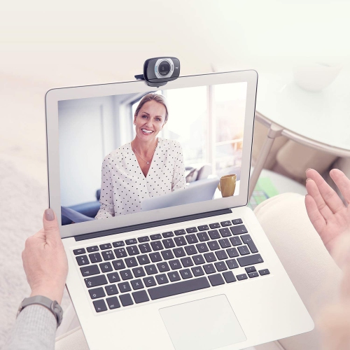 Refurbished Logitech HD Laptop Webcam C615 with Fold-and-Go Design, 360-Degree Swivel, 1080p Camera