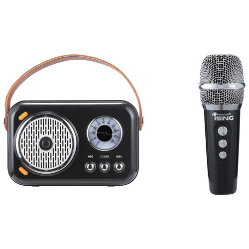 Mini haut-parleur de karaoké avec microphones sans fil d'Ising (ISK205)
