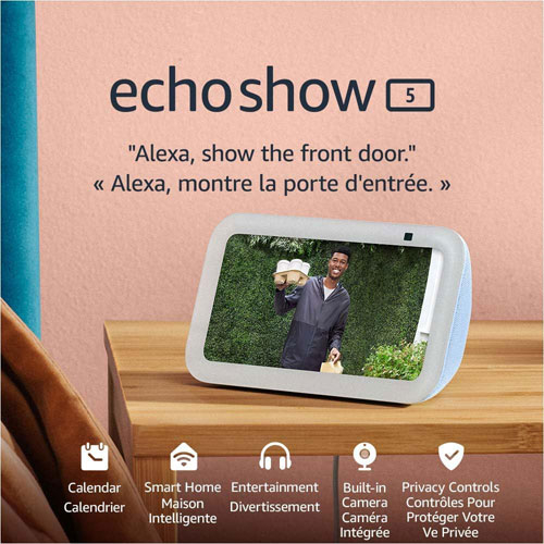 Écran intelligent Echo Show 5 d'Amazon avec Alexa - Bleu nuage