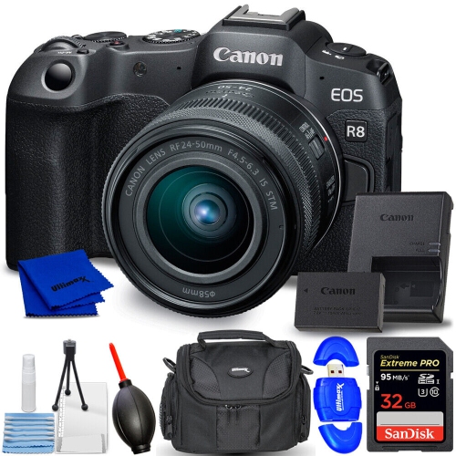 CANON  Eos R8 Mirrorless Camera With Rf 24-50MM Is Stm Lens - 7PC Accessory Kit