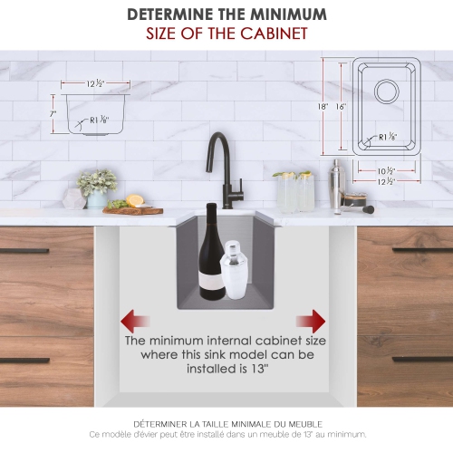 STYLISH Dual-Mount 12 ½" Stainless Steel Single Bowl Kitchen Sink S-409T