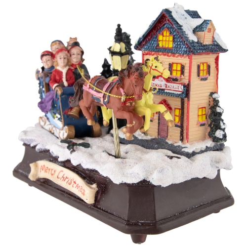 Animated and Musical Christmas Sleigh Decoration - 6.25"