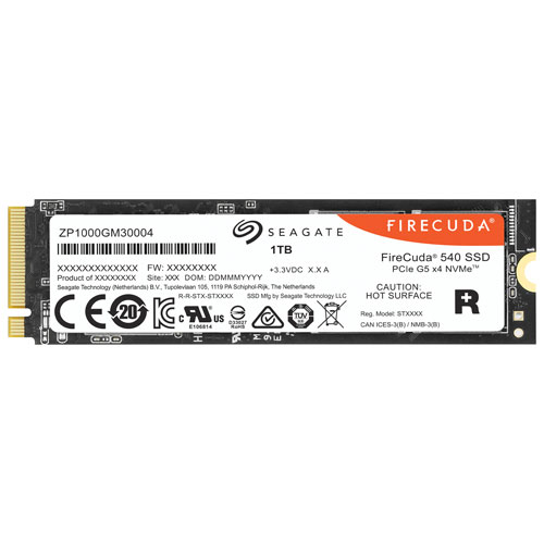 Disque SSD interne NVMe PCI-e FireCuda 540 de 1 To de Seagate (ZP1000GM3A004)