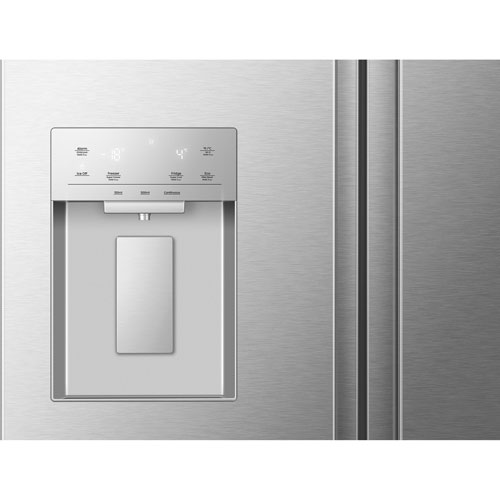 Réfrigérateur à deux portes de 22,4 pi³ et 36 po avec distributeur d'eau et de glaçons Hisense - Inox