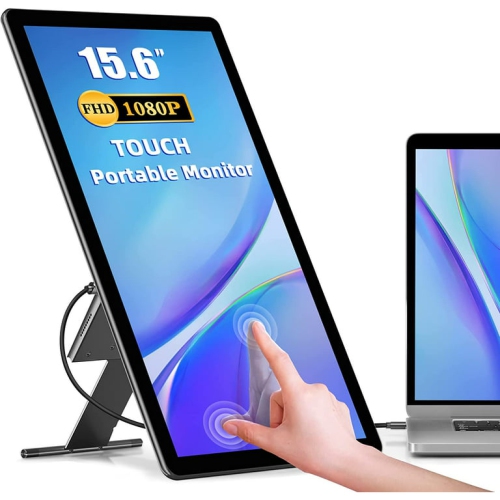 UPERFECT Portable Monitor Touch screen W/ Kickstand, 15.6" FHD 1080P IPS HDR TouchScreen Monitor for Laptop