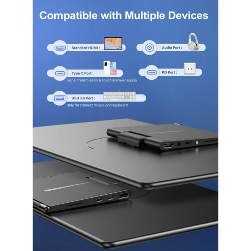 UPERFECT Portable Monitor Touch screen W/ Kickstand, 15.6" FHD 1080P IPS HDR TouchScreen Monitor for Laptop