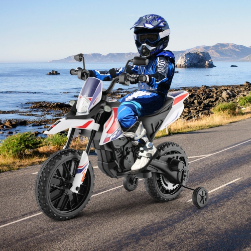 Vélo tout-terrain électrique pour enfants Aprilia de Costway 12&nbsp;V sous licence avec lumière et musique