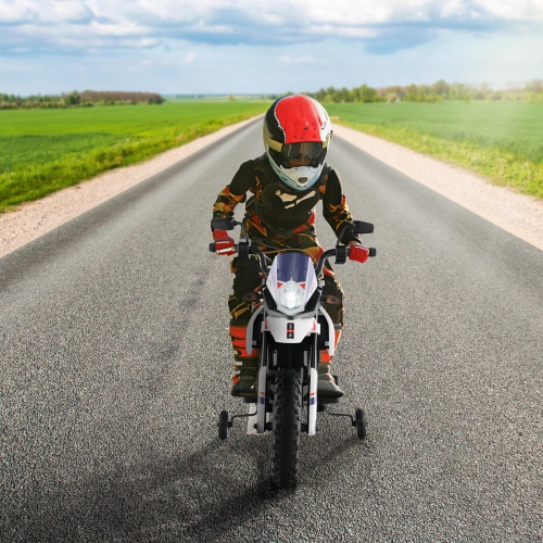 Vélo tout-terrain électrique pour enfants Aprilia de Costway 12&nbsp;V sous licence avec lumière et musique