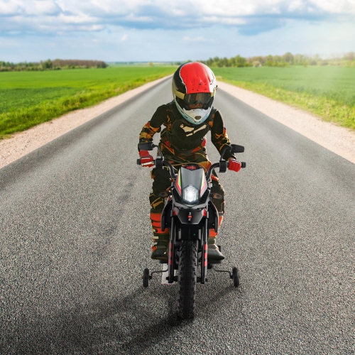 Vélo tout-terrain électrique pour enfants Aprilia de Costway 12 V sous licence avec lumière et musique