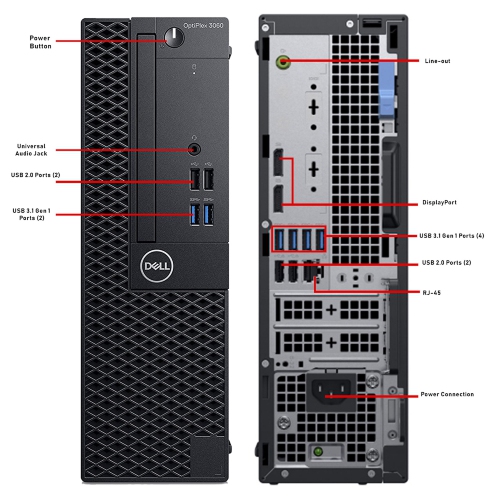 Refurbished - DELL OPTIPLEX 3060 SFF Business Desktop PC Computer (Core i5-8500 8th GEN/ 16GB RAM/ 1TB NVMe SSD/ WINDOWS 11 PRO) INTEL PROCESSOR,