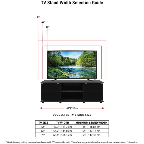 Sonax TV Stand for TVs Up To 64"-Black