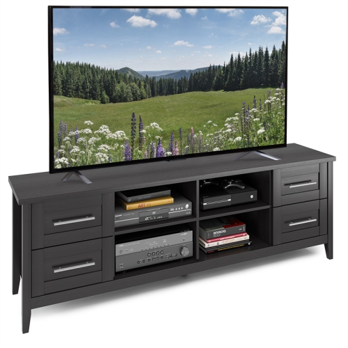 CorLiving Jackson 80" TV Stand-Black Wood Grain