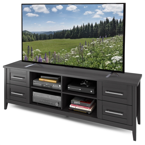 CorLiving Jackson 80" TV Stand-Black Wood Grain