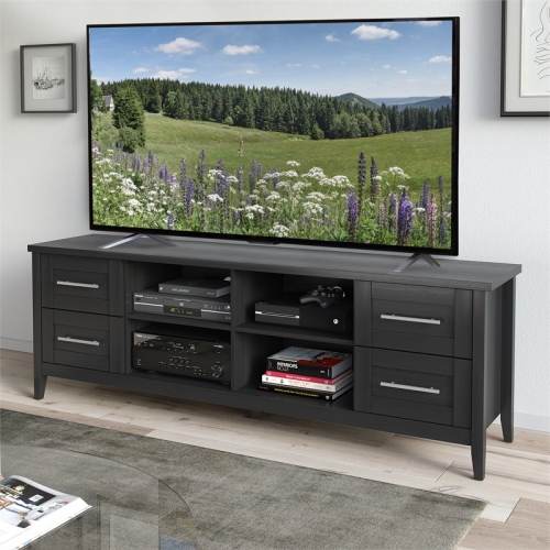CorLiving Jackson 80" TV Stand-Black Wood Grain