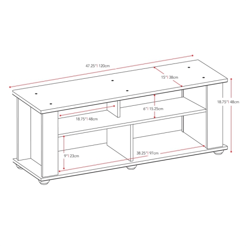 CorLiving TV Stand for TV's Up To 55"-Black