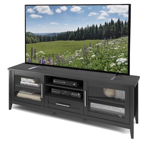 CorLiving Jackson 80" TV Stand-Black Wood Grain