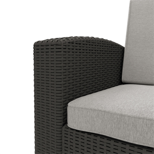 Adelaide 2-Piece Wicker Patio Conversation Set-Black