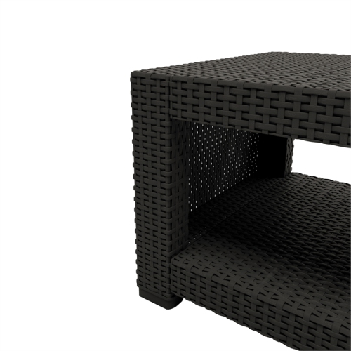 Adelaide 2-Piece Wicker Patio Conversation Set-Black