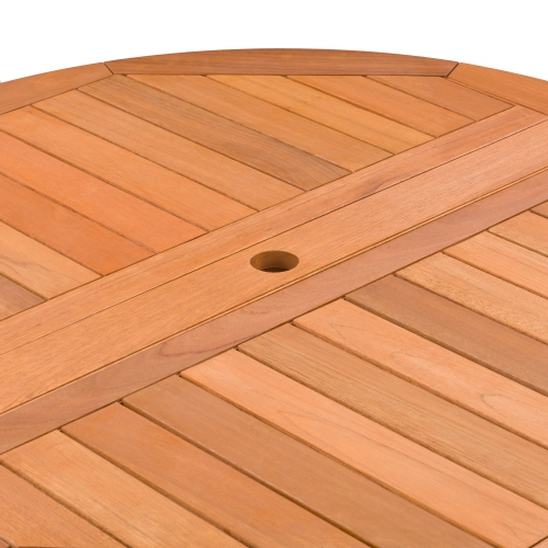 Corliving Miramar 47" Solid Wood Folding Outdoor Patio Dining Table with Drop Leaf