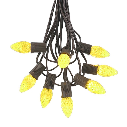 NOVELTY LIGHTS LLC  Novelty Lights 25 Foot C7 Led Outdoor Lighting Patio Christmas String Lights Wire, 25 Bulbs In Brown