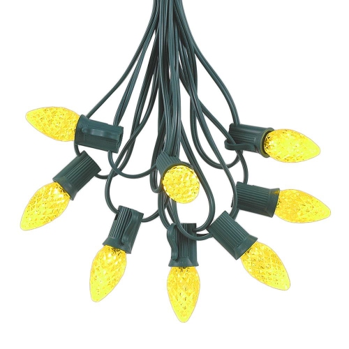 NOVELTY LIGHTS LLC  Novelty Lights 25 Foot C7 Led Outdoor Lighting Patio Christmas String Lights Wire, 25 Bulbs In Green